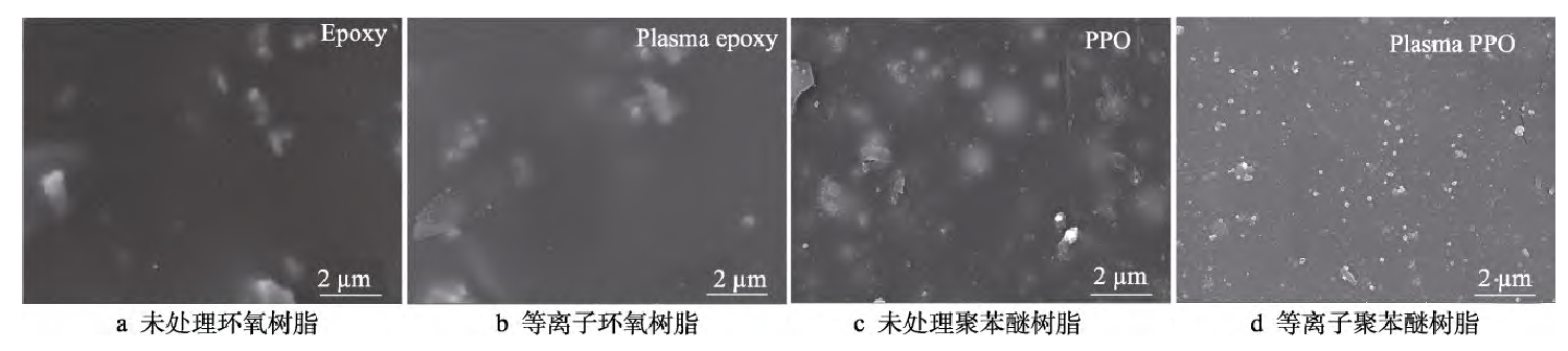 等離子處理前后樹(shù)脂半固化片表面SEM圖像 